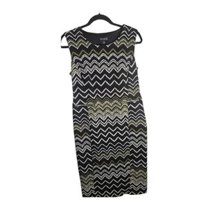 Enfocus Studio Black and Green Zigzag Dress